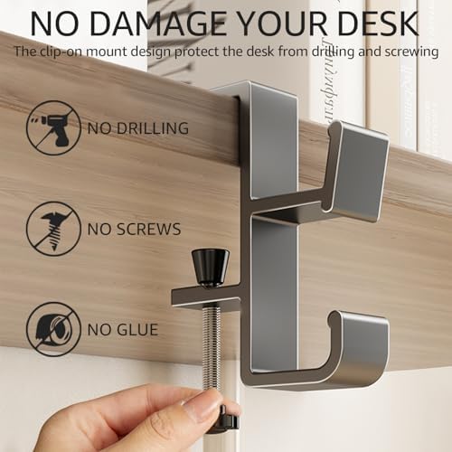 Desk Bag Hook, Aluminum Purse Hook - Image 7