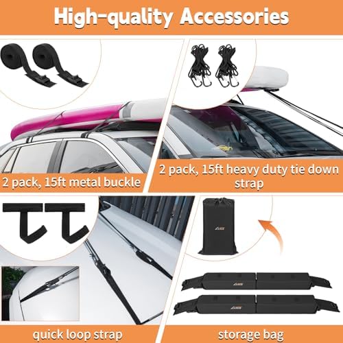 Universal Soft Roof Rack Pads for Kayak SUP Surfboard Snowboard - Image 7