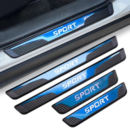 4Pcs Stainless Steel Door Sill Protector, Car Door Sills Threshold Protection by DREOOCAR