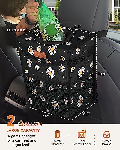 Pritent Car Trash Can with Lid Leakproof Car Garbage Bag Vehicle Trash Bin - Image 2