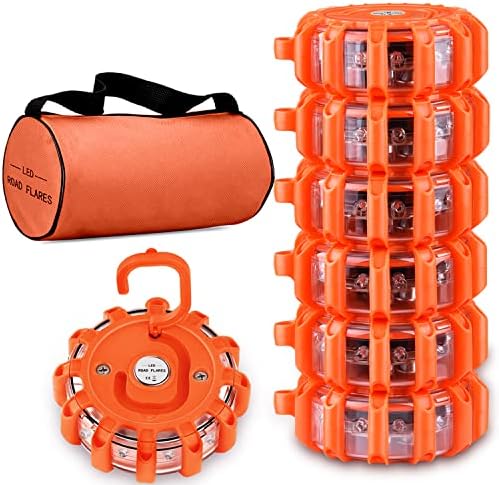 Tobfit 6 Pack LED Road Flares Emergency Lights Roadside Safety Beacon Disc by Tobfit