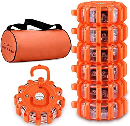 Tobfit 6 Pack LED Road Flares Emergency Lights Roadside Safety Beacon Disc by Tobfit