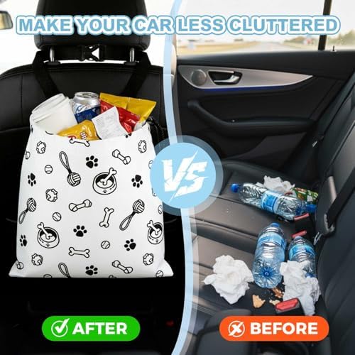 Cute Dog Toy Paw Prints Car Trash Bag - Image 5