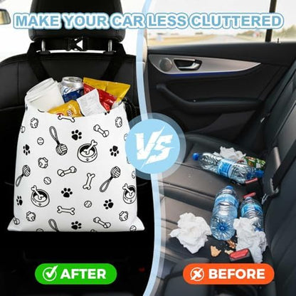 Cute Dog Toy Paw Prints Car Trash Bag - Image 5