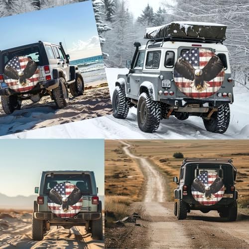 American Bald Eagle Flag Spare Tire Cover - Image 7