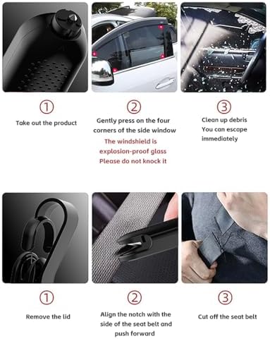 Car Emergency Tool, 2-in-1 Seatbelt Cutter & Window Breaker - Image 4