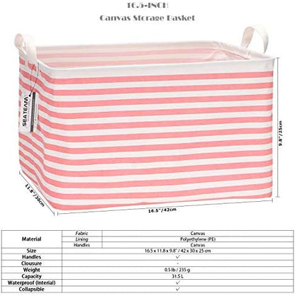 Sea Team Large Rectangle Open-Top Canvas Storage Basket - Image 6