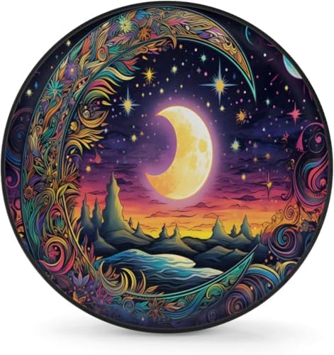 Spare Tire Cover for RV Trailer, Bohemian Moon Tire Covers Universal Fit for by Unknown