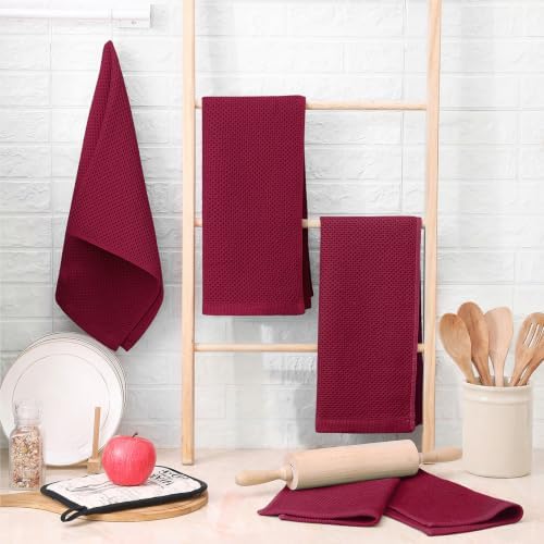 Homaxy 100% Cotton Waffle Weave Kitchen Dish Towels 4-Pack - Image 6