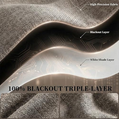 100% Blackout French Door Curtains, Room Darkening Shades Small Window Curtain - Image 4