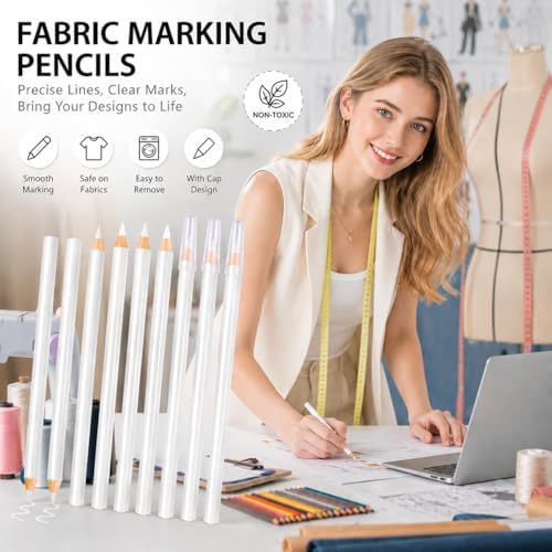 Fabric Marking Pencils 8PCS 17.5cm - Image 2