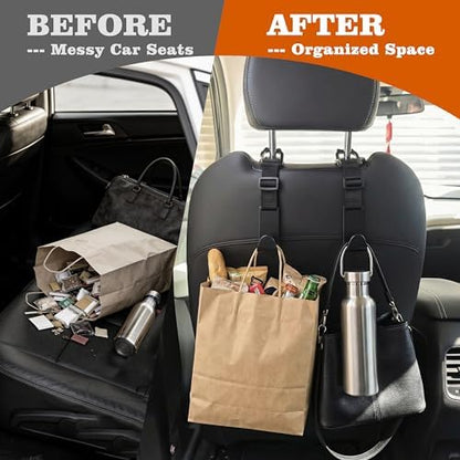 Amooca Anti-drop Car Headrest Hooks 4 Pack Seat Organizer - Image 4