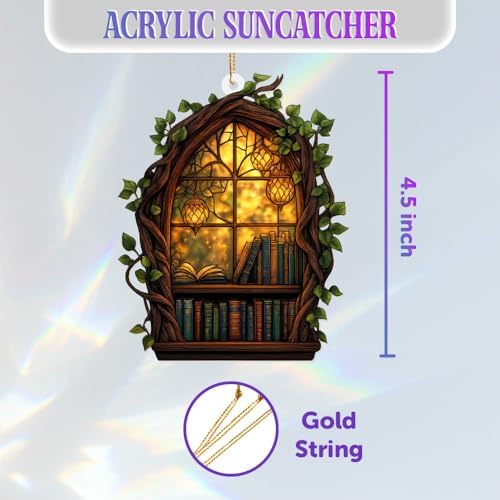Gothic Window Book Ornament – Stained Glass Style Acrylic Christmas Ornament - Image 3