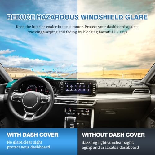 FIILINES Dash Cover Fit for 2021-2024 Kia K5, Dashboard Mat Exact Fit for K5 - Image 6