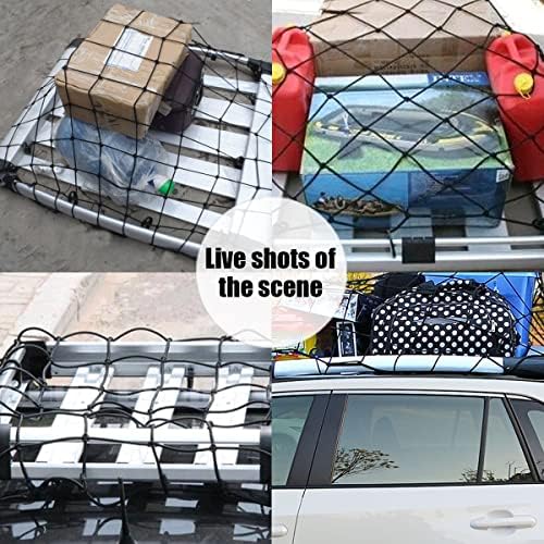 AUCELI Car Cargo Net, Adjustable Luggage Roof Sundries Grid Mesh Bag, Elastic - Image 6