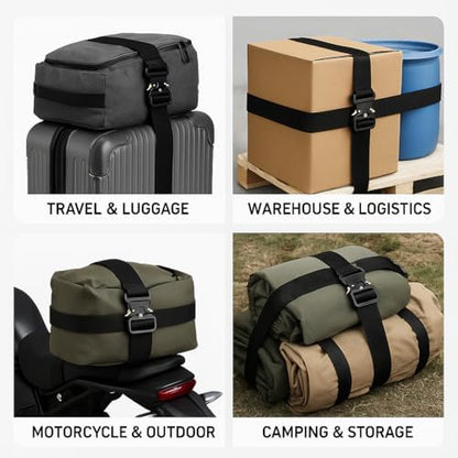 Metal Buckle Heavy Duty Luggage Straps, 2 Pack 10ft x 2in Tie Down Straps - Image 6