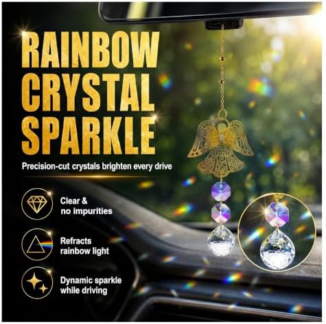Bling Crystal Suncatchers Angel Car Rear View Mirror Charm, Rhinestones - Image 6