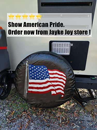 American Flag Black Spare Tire Cover - Image 7