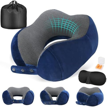 Cirorld Neck Pillow for Traveling, Travel Pillows for Airplanes Blue by CIRORLD