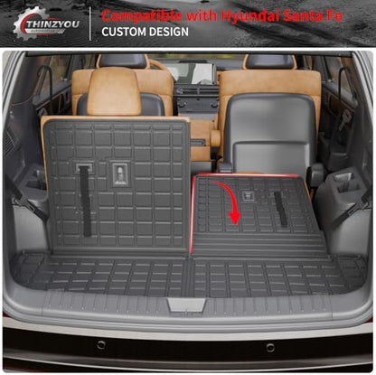 Trunk Mat with Backrest Mat for 2024 2025 2026 Hyundai Santa Fe - Image 6