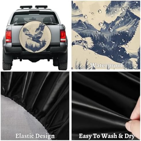 Spare Tire Cover for RV Trailer, Eagle Silhouette Tire Covers Universal Fit for - Image 4