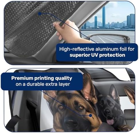 GENANY German Shepherd Trio Windshield Sun Shade 55 x 30 Inch - Image 4