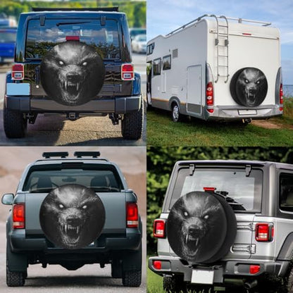 Wolf Spare Tire Cover 14in Spare Wheel Covers Tire Storage Cover - Image 6