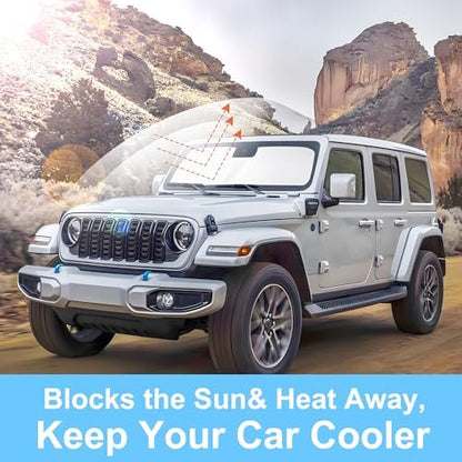 Windshield Sun Shade for 2018-2026 Jeep Wrangler JL/4XE - Image 6