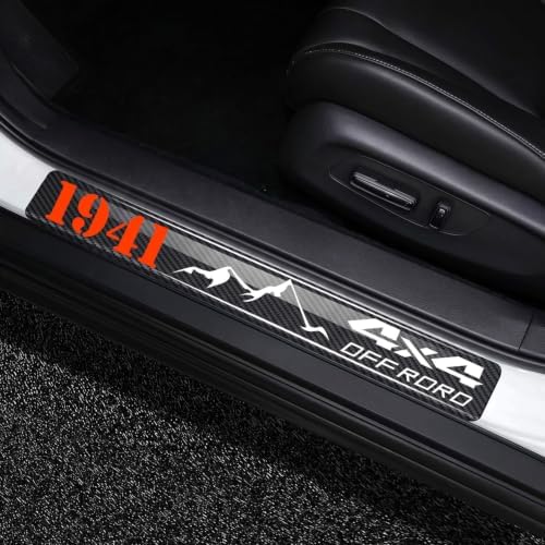 4Pcs for Wrangler JL JLU & Gladiator JT Car Door Sill Protector 4D Carbon Fiber by Unknown