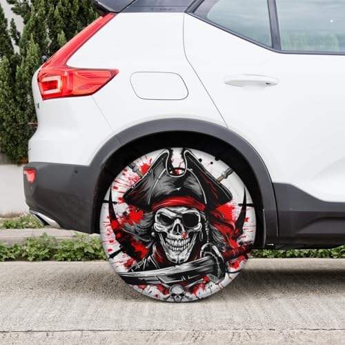 Spare Tire Cover for RV Trailer, Skull Pirate Tire Covers Universal Fit for - Image 6