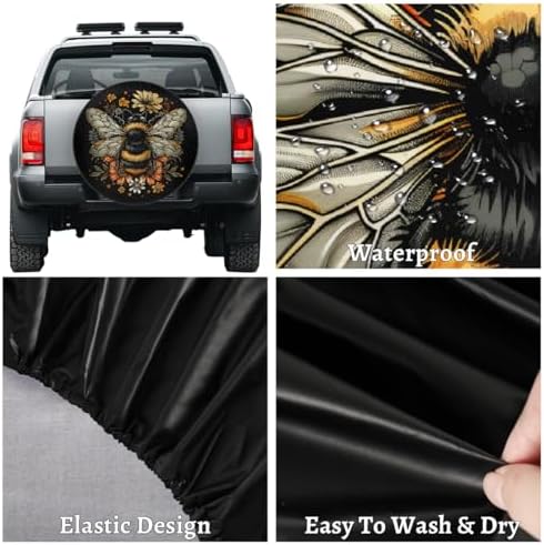 Bee Spare Tire Cover 16in Spare Wheel Covers Tire Storage Cover - Image 4