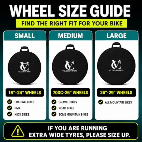 VeloChampion Waterproof Nylon Bike Wheel Bag, Large 26-29", 2 Pack - Image 3