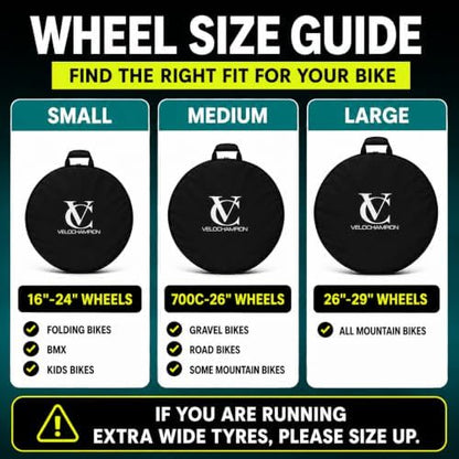 VeloChampion Waterproof Nylon Bike Wheel Bag, Medium 700c-26, 1 Pack - Image 3