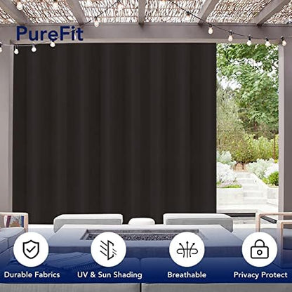 PureFit Outdoor Curtains for Patio Waterproof Weatherproof Outside Curtains - Image 3