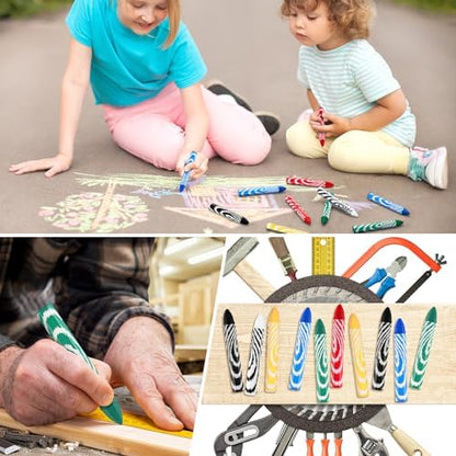 Tudomro 24 Pcs Lumber Crayons Bulk Wax Tire Marker Drawing Crayons - Image 5