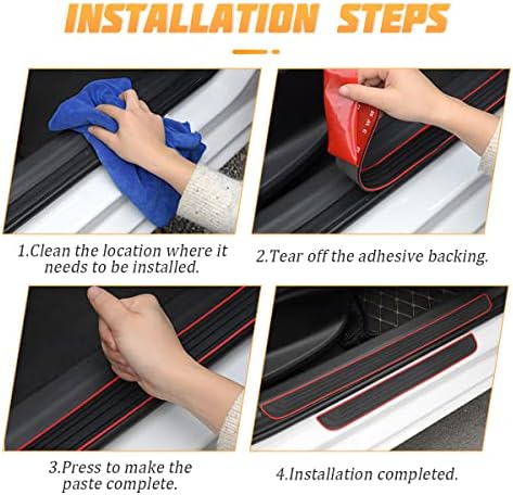 AICEL Car Door Sill Plate Protectors, Universal Car Door Entry Decoration - Image 5