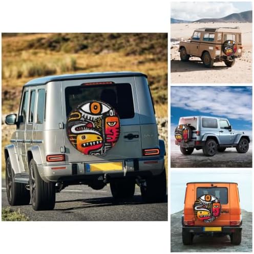 Graffiti Spare Tire Cover Waterproof Wheel Cover 17 Inch Universal Fit - Image 4