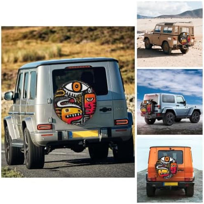 Graffiti Spare Tire Cover Waterproof Wheel Cover 17 Inch Universal Fit - Image 4