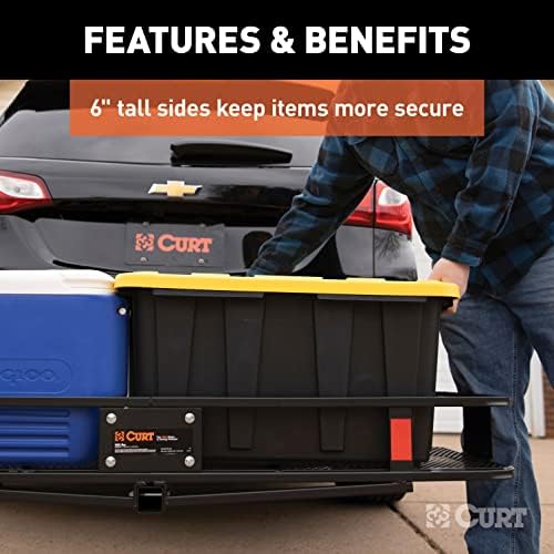 CURT 18151 Cargo Basket Hitch Trailer Hitch Cargo Carrier, 500 lbs. Capacity - Image 5