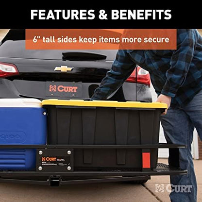 CURT 18151 Cargo Basket Hitch Trailer Hitch Cargo Carrier, 500 lbs. Capacity - Image 5