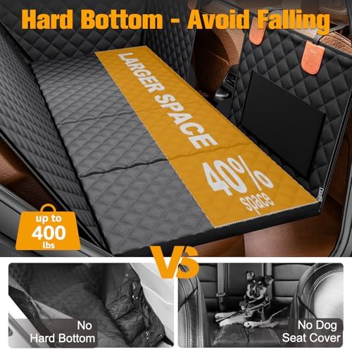 PETICON Dog Car Seat Cover for Back Seat, Hard Bottom Back Seat Extender - Image 4