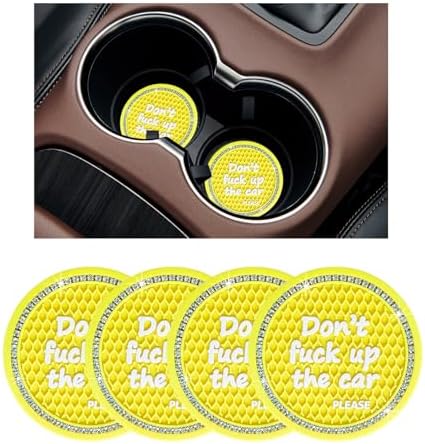 Ziciner 4 Pack Bling Car Cup Holder Coaster, 2.75 Inch Anti-Slip Auto Insert by Ziciner
