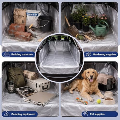 BBTO SUV Cargo Liner with Sides Lightweight 190t Silver Coated Fabric Trunk Mat - Image 6
