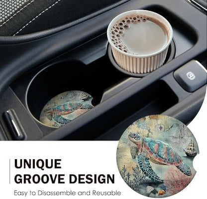Sea Turtle Car Coasters Set of 2 - Image 6