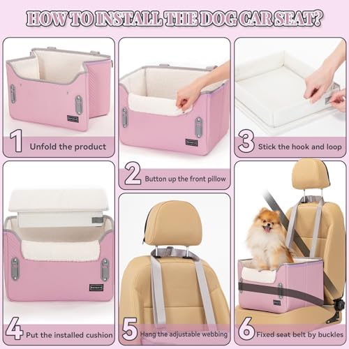 PETSFIT Dog Car Seats for Small Dogs, Portable Puppy Car Saet for Car - Image 6