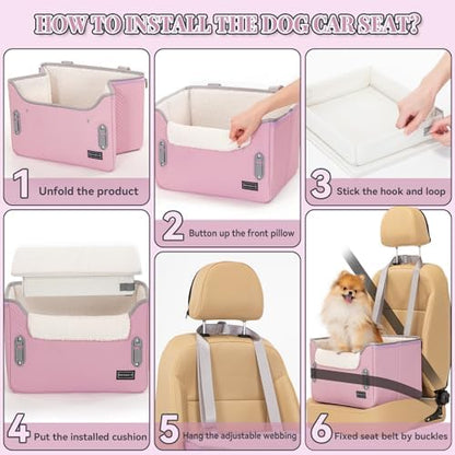 PETSFIT Dog Car Seats for Small Dogs, Portable Puppy Car Saet for Car - Image 6