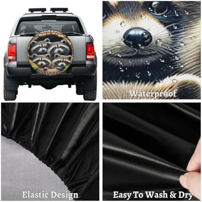 Raccoon Spare Tire Cover 17in Spare Wheel Covers Tire Storage Cover - Image 4