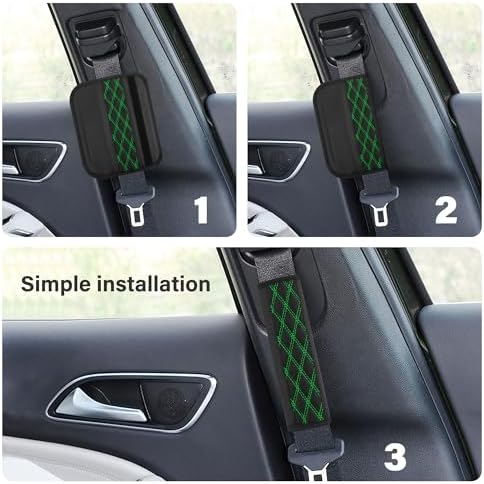 2PCS Car Seat Belt Cover Pads, Leather Seatbelt Covers Protect Shoulder and - Image 6