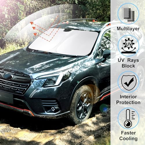 Windshield Sun Shade for 2019-2026 Subaru Forester Accessories - Image 2
