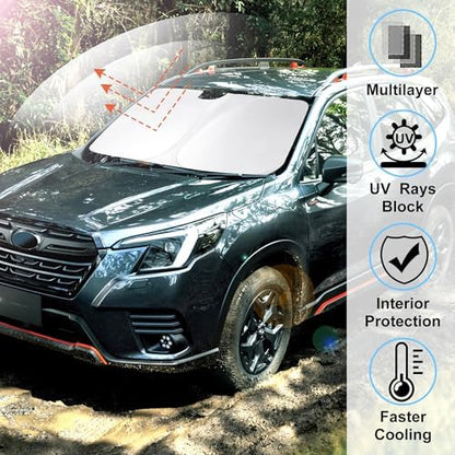 Windshield Sun Shade Sunshade for 2019-2025 Su- baru Forester - Image 2